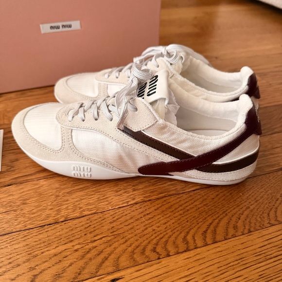 MIU MIU Gymnasium suede-trimmed sneakers - Picture 8 of 11